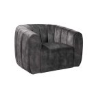 Design forgófotel Kalei sötétszürke bársony