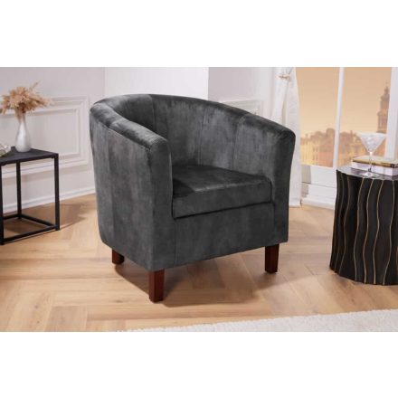 Design fotel Lyric sötétszürke bársony