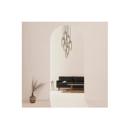 Design csillár Uyen 48 cm fekete / arany