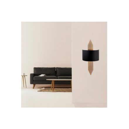 Design fali lámpa Daishiro fekete / réz