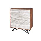 Design magas komód Quillon 120 cm szürke fehér természetes kőből