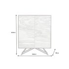 Design magas komód Quillon 120 cm szürke fehér természetes kőből