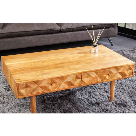 Design dohányzóasztal Halia Honey 102 cm akác