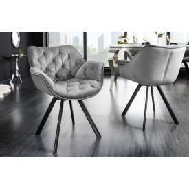 Design forgószék Kiara szürke bársony