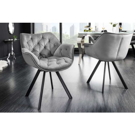 Design forgószék Kiara szürke bársony