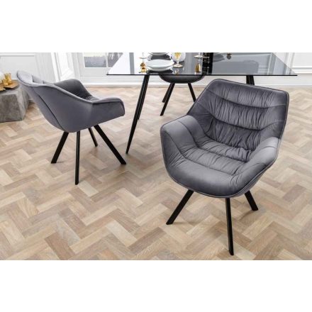 Design forgószék Kiara szürke bársony