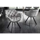 Design forgószék Kiara szürke bársony