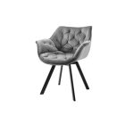 Design forgószék Kiara szürke bársony