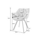 Design forgószék Kiara szürke bársony