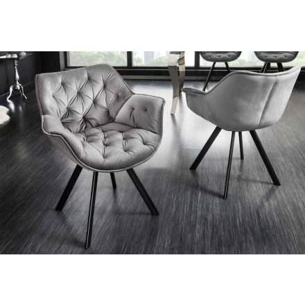 Design forgószék Kiara II szürke bársony