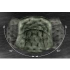 Design forgószék Kiara sötétzöld bársony