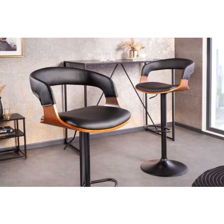 Design forgó bárszék Uriela dió / fekete