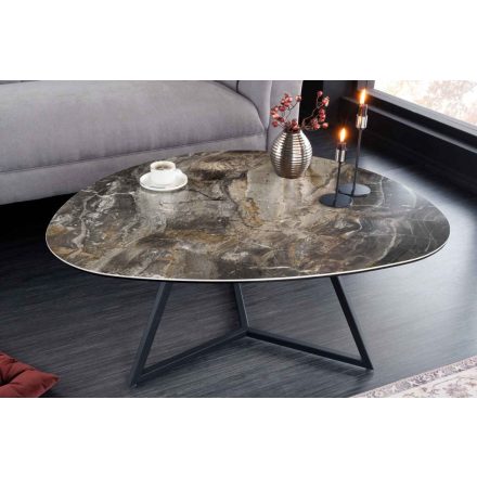 Kerámia dohányzóasztal Paquita 90 cm taupe márvány