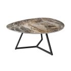 Kerámia dohányzóasztal Paquita 90 cm taupe márvány