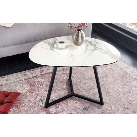 Kerámia dohányzóasztal Paquita 70 cm fehér márvány