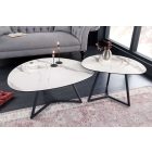 Kerámia dohányzóasztal Paquita 70 cm fehér márvány