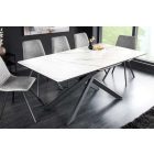 Meghosszabbítható étkezőasztal Halia 160-200 cm fehér márvány
