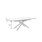 Meghosszabbítható étkezőasztal Halia 160-200 cm fehér márvány