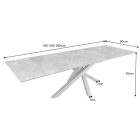 Meghosszabbítható étkezőasztal Paquita 180-220-260 cm taupe márvány