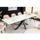 Meghosszabbítható étkezőasztal Paquita 180-220-260 cm fehér márvány