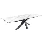 Meghosszabbítható étkezőasztal Paquita 180-220-260 cm fehér márvány