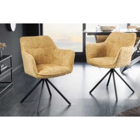 Design forgószék Rahiq mustársárga