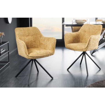 Design forgószék Rahiq mustársárga