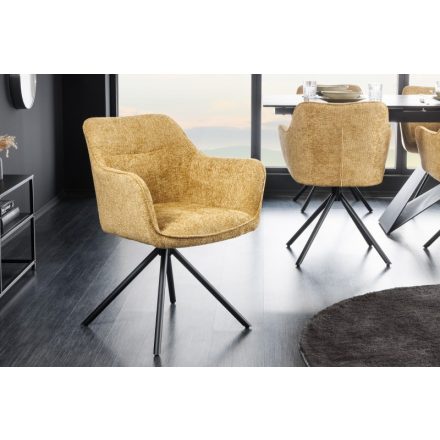 Design forgószék Rahiq mustársárga
