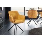 Design forgószék Rahiq mustársárga bársony