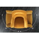 Design forgószék Rahiq mustársárga bársony