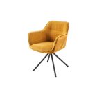 Design forgószék Rahiq mustársárga bársony