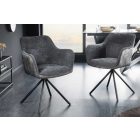 Design forgószék Rahiq sötétszürke bársony