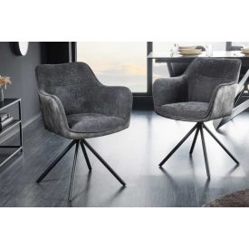 Design forgószék Rahiq sötétszürke bársony