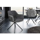 Design forgószék Rahiq sötétszürke bársony