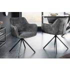 Design forgószék Rahiq sötétszürke bársony