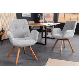 Design forgószék Yanisin szürke bouclé