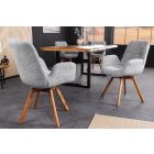 Design forgószék Yanisin szürke bouclé