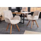 Design forgószék Yanisin bézs bouclé