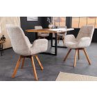 Design forgószék Yanisin bézs bouclé