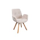 Design forgószék Yanisin bézs bouclé