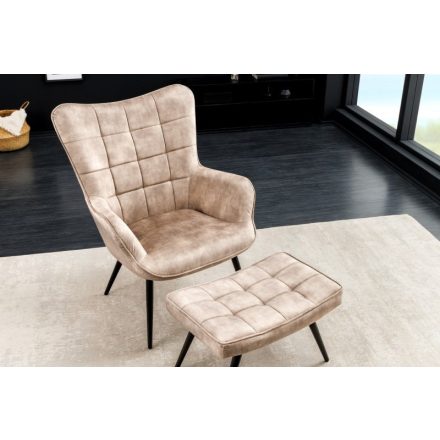 Design fotel Sweden pezsgő bársony