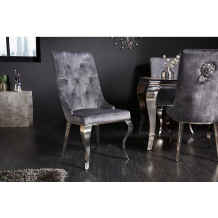Design szék Rococo Levia fej szürke / króm