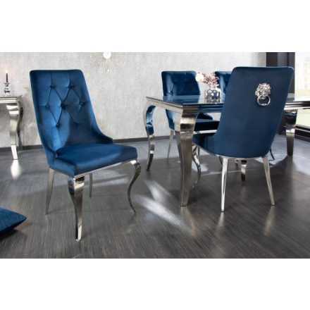 Design szék Rococo Levia fej kék / króm