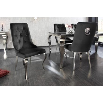 Design szék Rococo Levia fej fekete / króm