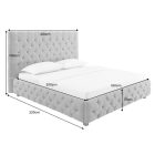 Design ágy Laney 180 x 200 cm szürke szövet