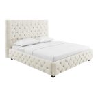 Design ágy Laney 180 x 200 cm bézs szövet