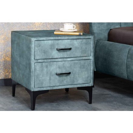 Design éjjeliszekrény Bailey petrol bársony 