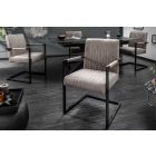 Szánkótalpas szék Boss II kéztámlával szürkésbarna taupe