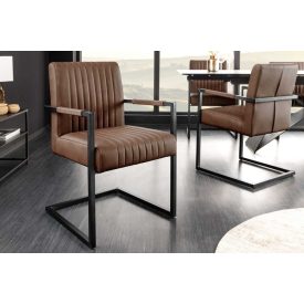   Szánkótalpas szék Boss II kéztámlával vintage barna bőr