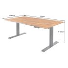 Állítható magasságú íróasztal Massive 160 cm sheesham